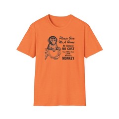 Please Give Me A Home Monkey T-Shirt | Vintage Sketch Rescue Animal