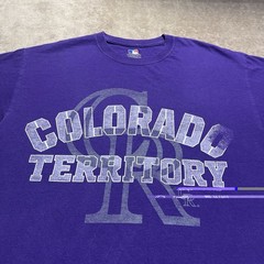 Vintage Colorado Rockies T Shirt Mens M Purple Colorado Territory MLB Y2K