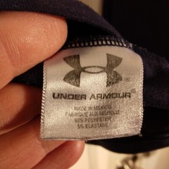 Under Armour tshirt mesn M Medium navy blue long sleeve crew neck stretch
