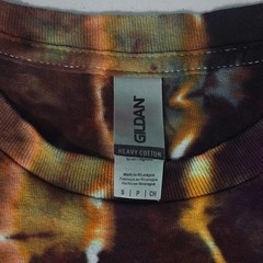 Geode Ice Tie Dye T-Shirt Gildan Adult S Small Orange Brown Earthy Handmade New