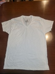 Hanes ComfortSoft Men’s White Crewneck (1) & V-neck Tee (1), Size Large