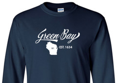 Green Bay Wisconsin State T-Shirt Long Sleeve Graphic Tees Unisex apparel