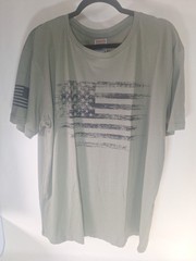 USA Distressed Flag Men’s T Shirt Patriotic American Tee XL New Army Green