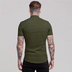 Plain Slim Fit Short Sleeve Casual Shirts Mens Social Business Dress Quick Dry T