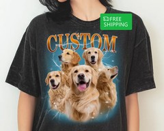 Custom Pet Portrait Personalized Comfort Tee Dog Cat Memorial Gift Shirt