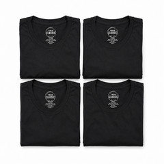 True Classic – Crew Neck – Short Sleeve T-Shirt – Black – Large – 4 Pack