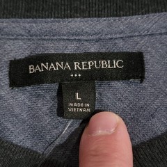 Banana Republic Shirt Men Large Gray Henley Knit Long Sleeve Minimalist NWT