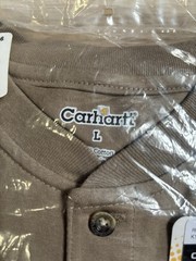 Carhartt K128 Men’s L Regular Brown Long Sleeve Henley Pocket T-Shirt