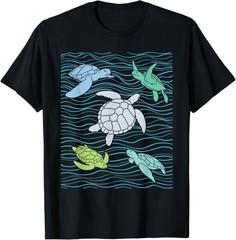 Colorful Sea Turtles – Animal Whisperer Ocean Beach Lover T-Shirt – H075