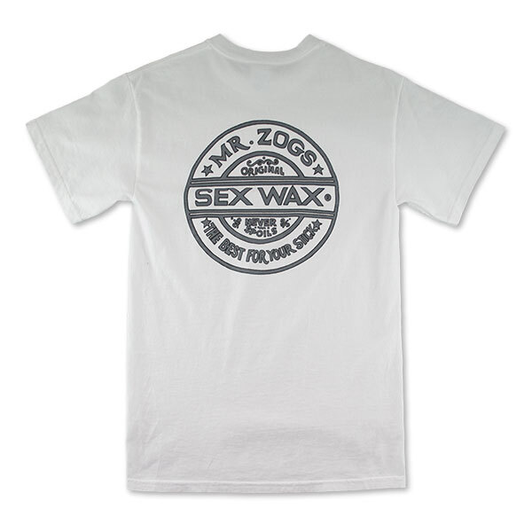 Sex Wax Mens Regular Short Sleeve Pinstripe Tee in White – Large