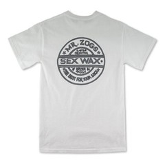 Sex Wax Mens Regular Short Sleeve Pinstripe Tee in White – Large