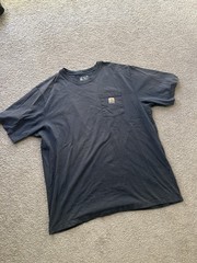 Carhartt Men’s Gray Pocket Logo T-Shirt 2XL Regular Crew Neck Short Sleeve