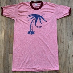 VTG 70s Daytona Beach, FL Single Stitch 50/50 Ringer Shirt, Heather Rose, Men’sM