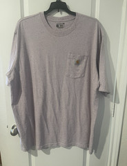 Carhartt Men’s Loose Fit Speckled Pocket Logo Crew Neck T-Shirt pink/purple 2XL