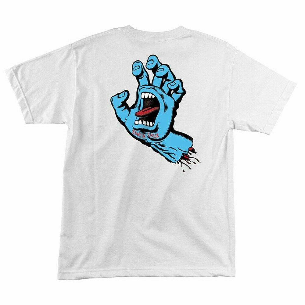 Santa Cruz SCREAMING HAND Skateboard T Shirt WHITE