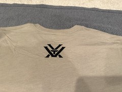 Vortex Unisex T-Shirt -Size Small Tee – Tan – Tagless Collar – Soft Fabric!