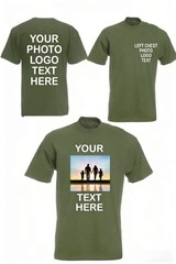 Custom Photo & Text T-Shirt – Add Your Own Image Logo Personalized Casual TShirt
