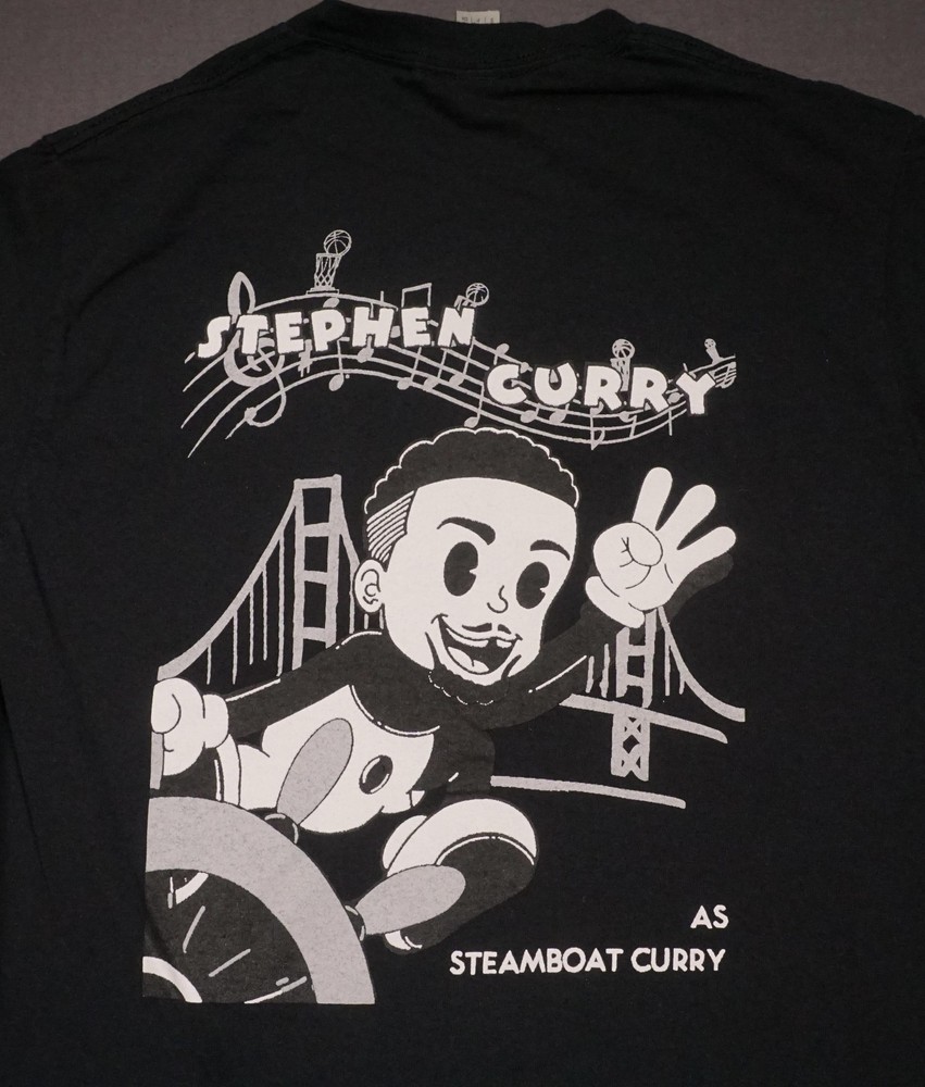 Stephen Curry Burbank Card Show Shirt Mens Small Black Steamboat Tee Basketball