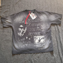 Lost Intimacy Men’s L Black Cotton Crewneck Short Sleeve New York Graphic Tee