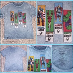 Marvel Tee Shirt Hulk Thor Iron Man Captain America Men’s Sz M Blue Cotton Retro
