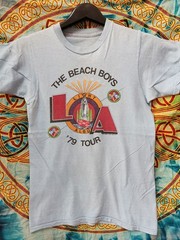 Vtg The Beach Boys Super Rare Light Blue T-shirt 70s L.A. tour Unisex NH25911