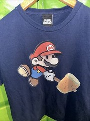 Super Mario Nintendo Mario With Hammer Blue Tee Size Adult / Teen Size M