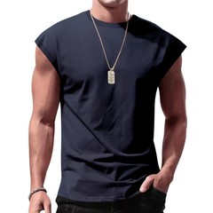 Men’s Loose Short Sleeve T-Shirt round Neck Sleeveless Casual Breathable Summer