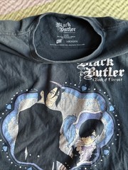 LQQK ANIME Black Butler Book Of Circus Sebastian & Ciel Black T-Shirt L Youth