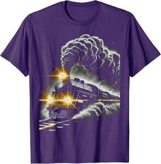 Steam Engine Train Vintage Locomotive Conductor Men Boys T-Shirt