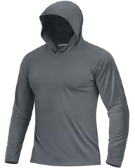UPF50+ Mens Sun Protection Hoodies Shirts Long Sleeve Hooded UV Fishing Tops Tee