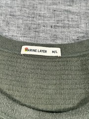 Marine Layer Waffle Thermal Shirt Mens Medium Large Green Long Sleeve Crewneck