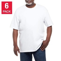 NEW 6 pack of Kirkland T Shirts men’s White Crew Neck 100% Cotton Tees PICK SIZE