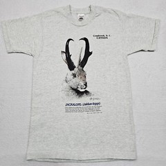 Vtg 90s Jackalope T Shirt Mens M Canada Fruit Of The Loom Single Stitch Hunting