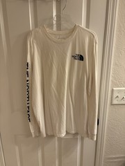 Men’s Northface Long Sleeve T-shirt White Size XL 100% Cotton