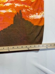 Knitted Fashion T Shirt Mens Medium Multicolor Sunset Mountain Scenic Nylon