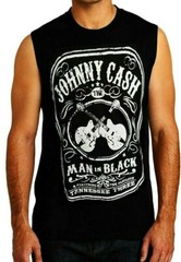 JOHNNY CASH ROCK Band Black Muscle Shirt