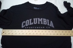 Columbia T-Shirt Men M Black Logo Crew Long Sleeve