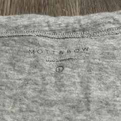 Mott and Bow T-Shirt Large Gray Driggs Classic Crew Neck Cotton Short Sleeve