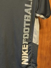 Nike Football Dri-Fit Shirt Mens Large Gray Vertical Graphic Tee