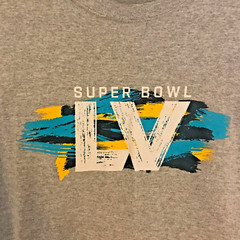 Super Bowl LV Tampa Bay T-Shirt Mens Large Gray Short Sleeve Crew Neck Bucs NFL