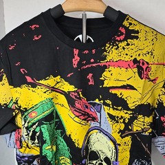 FaZe Clan Men’s Nuke Squad Skull Graphic T-Shirt Black Yellow Green Red Size L