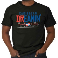 Dominican Republic Flag Colors Caribbean Womens or Mens Crewneck T Shirt Tee