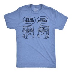 Mens Funny T Shirts Problems and Solutions Sarcastic Math and Science Graphic