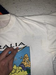 Vintage Australia T-Shirt S Tight Funny Australia Not Longer Down Has Flaws!!