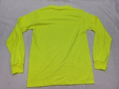 Mens’s Safety Yellow Cotton Blend High Vis Long Short Sleeve T Shirt X2 Small