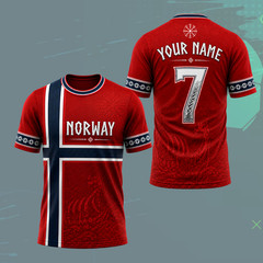 Mens Norway Soccer Jersey Custom Name Number Norwegian Football Shirt (S-5XL)
