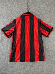 Scarface Reason Soccer Jersey Shirt Mens M Red Black Striped Slim Fit Collared