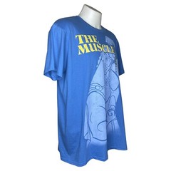 Disney Hercules T-shirt Size XXL The Muscle Blue Large Front Print Yellow White