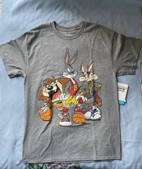 Looney Tunes Tee Tazz Bugs Coyote Dk Grey Size M
