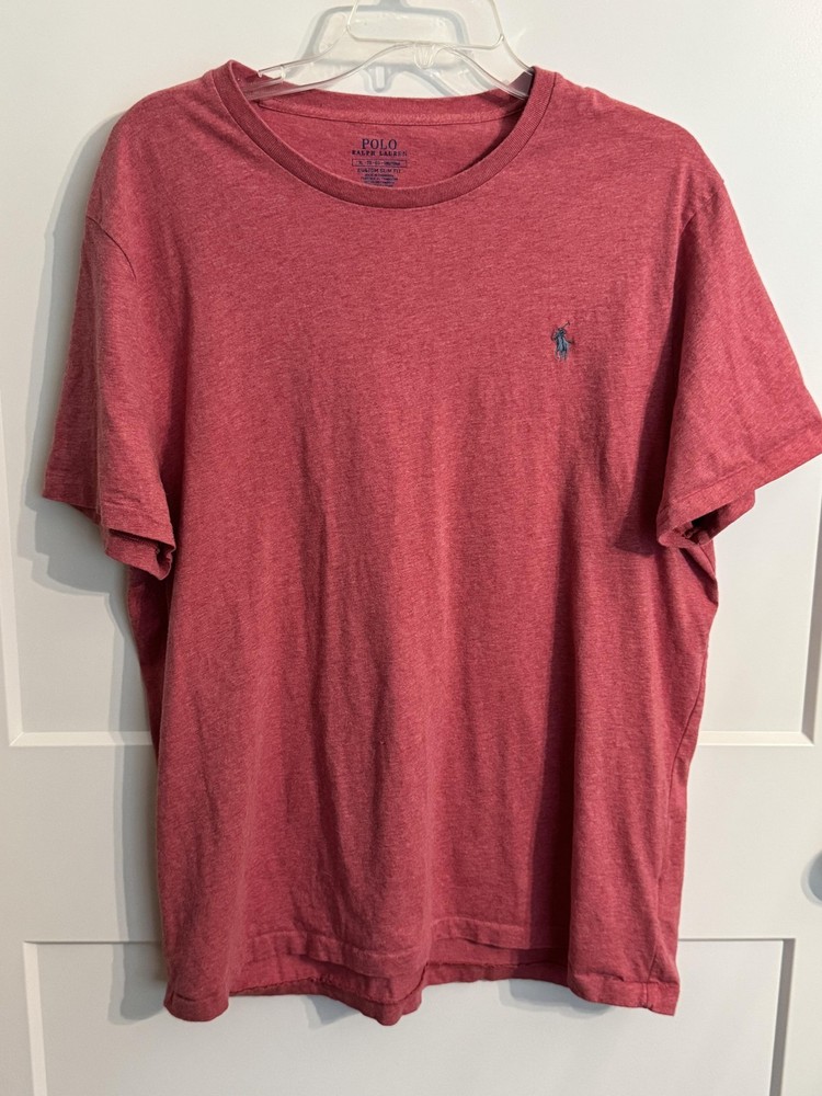 Polo Ralph Lauren Shirt Sz XL Red Slim Fit Pony Logo T Shirt Soft Preppy Classic